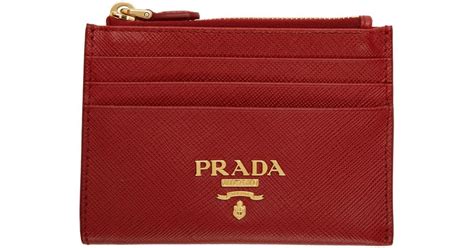 prada card holder with zipper.